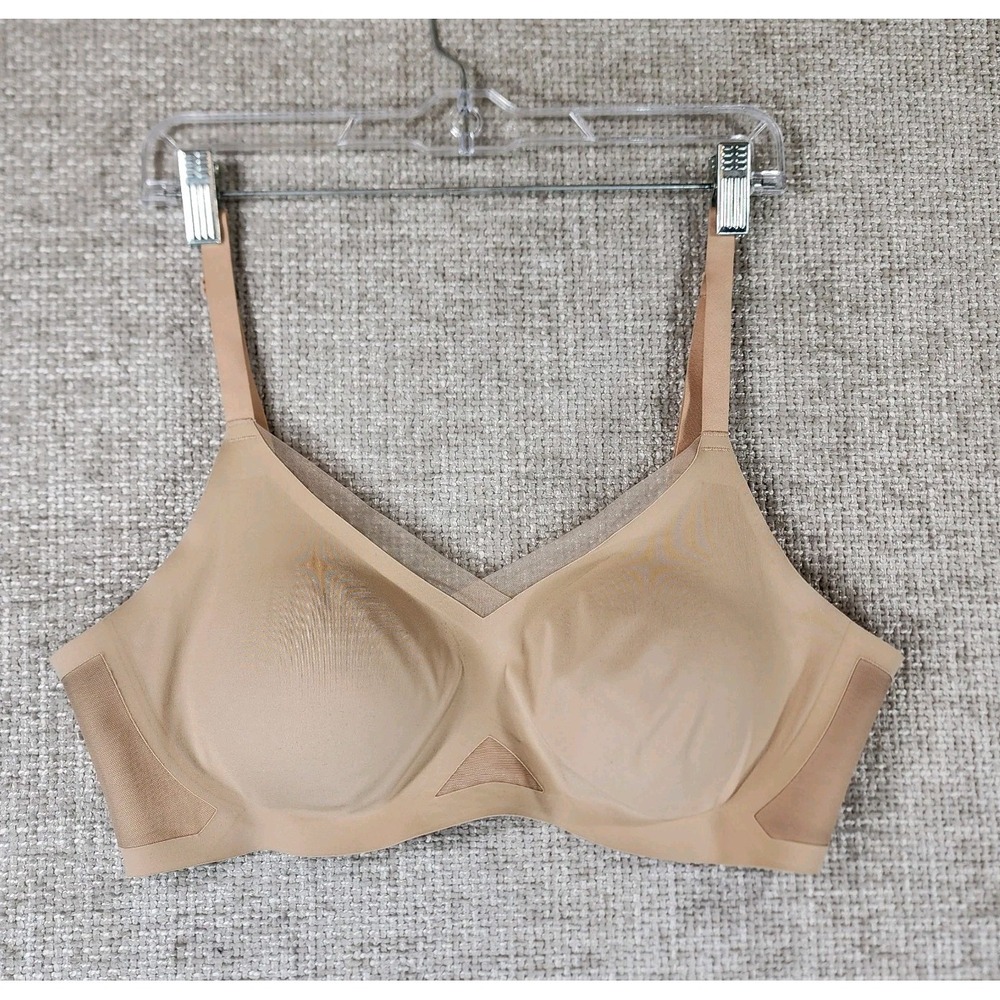 HoneyLove Crossover Bra Womens XL‎ Beige Wireless Removable Pads Full Coverage